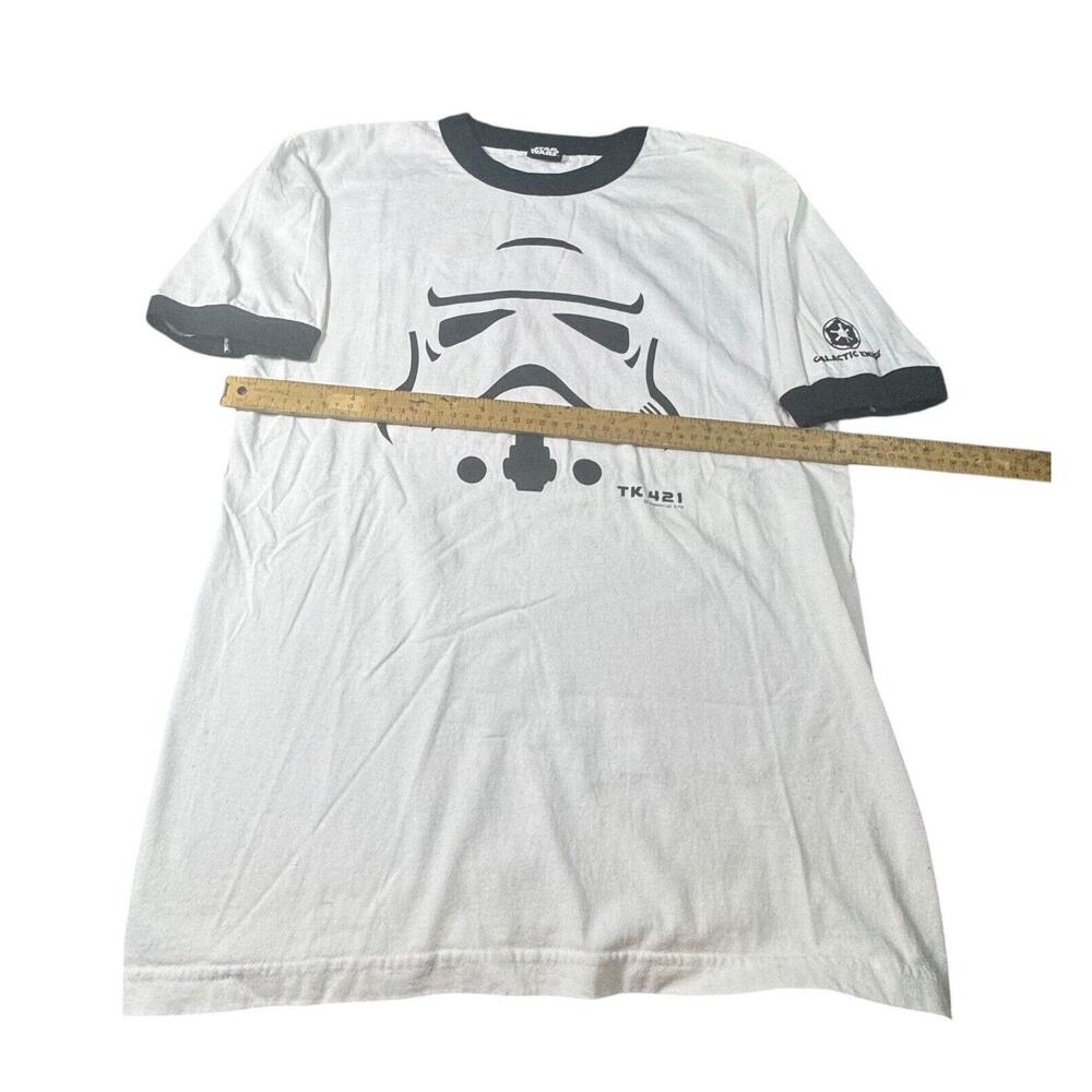 Star Wars White Black TK421 Graphic Galactic Empire Black Trim Crop Tee Medium